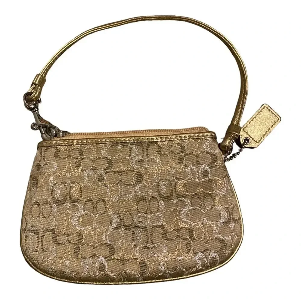 Coach gold cloth wristlet authentic y2k